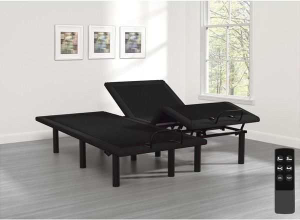 Homelegance Catalvst Black/Dark Gray Split California King Wireless Adjustable Bed Base
