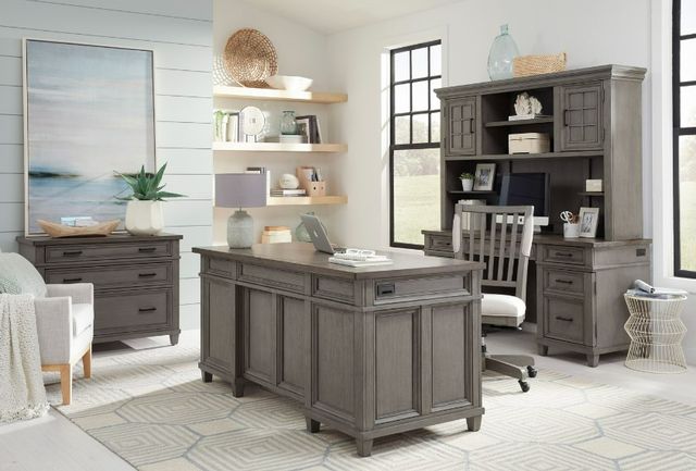 aspenhome® Caraway Aged Slate 66" Executive Desk-1