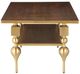 Currey & Company Maeve Walnut Cocktail Table with Brushed Brass Base-2