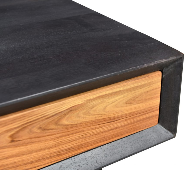 Moe's Home Collection Vienna Brown Coffee Table with Black Metal Base-3