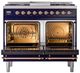Ilve® Nostalgie II Noblesse 40'' Midnight Blue Pro Style Dual Fuel Range with Copper Trim-2