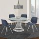 Armen Living Calypso Glass Top Dining Table with Stainless Steel Base-2