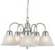 YHD Manzanita Satin Nickel/White 5-Light Chandelier-0