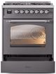 Ilve® Nostalgie II Series 30" Graphite Matte Pro Style Dual Fuel Range-4