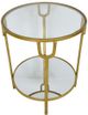 Zeugma Imports Glass Top Round End Table with Gold Base-1