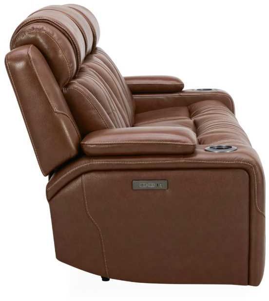 Liberty Furniture Caswell Nature Chestnut Leather Power Reclining Sofa-4