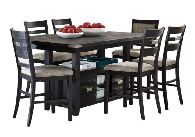 Jofran Inc. Altamonte 7-Piece Dark Charcoal Counter Dining Table Set-0