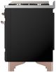 Ilve® Majestic III 48" Glossy Black Pro Style Dual Fuel Liquid Propane Range with Solid Door and Copper Trim-3
