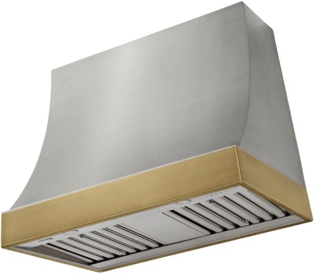 AGA Marquee 36" Stainless Steel Wall Mounted Range Hood with Antique Brass Trim-0