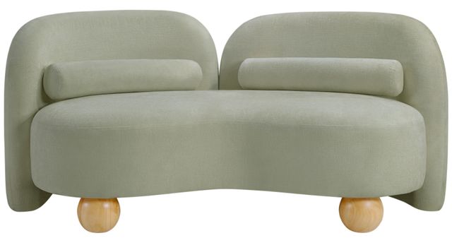 Meridian Furniture Daphne Mint 64" Chenille Fabric Loveseat-2