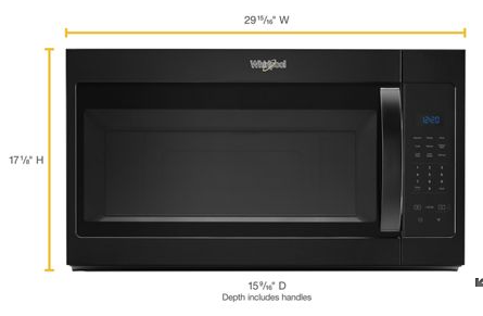 Whirlpool® 1.7 Cu. Ft. Black Over The Range Microwave-2