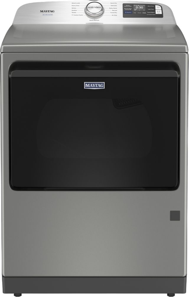 Maytag® 7.4 Cu. Ft. Classic Silver Front Load Gas Dryer with Pet Pro Option-0