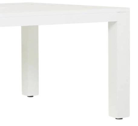 Sunset West Newport Satin White Metal Square Outdoor Dining Table-1