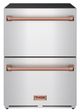 Thor Kitchen® Gordon Ramsay 24" 5.4 Cu. Ft. Stainless Steel Under-Counter Outdoor Freestanding Freezer Drawer with Rose Gold Handle-0