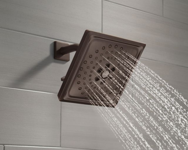 Delta Universal Showering Venetian Bronze Square H2Okinetic® 3-Setting Raincan Shower Head-1