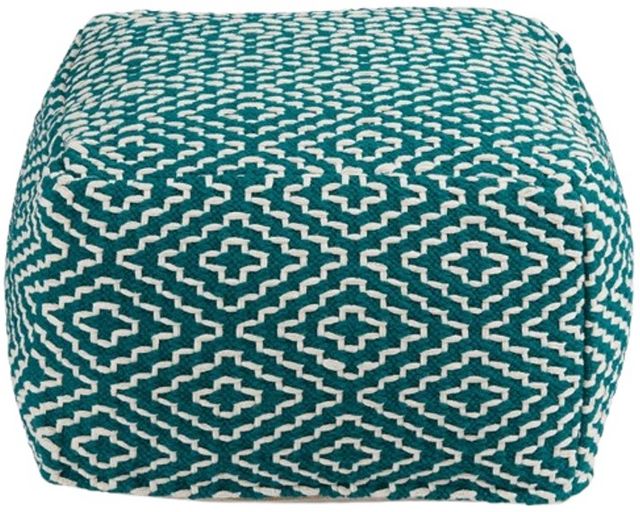 Signature Design by Ashley® Brynnsen Ivory/Teal Pouf-1