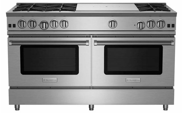 BlueStar® RNB Series 60" Stainless Steel Slide In Liquid Propane Gas Range-0
