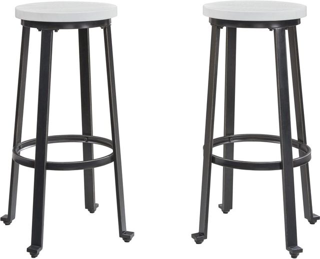 Signature Design by Ashley® Challiman Vintage White Bar Stool-2