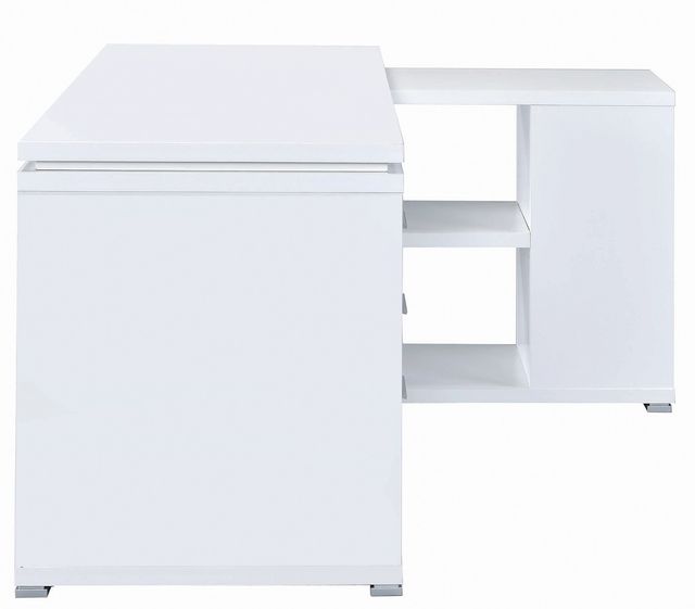 Coaster® Yvette White L-Shape Office Desk-3