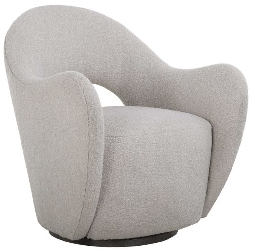Uttermost® Wander Gray Swivel Chair-0