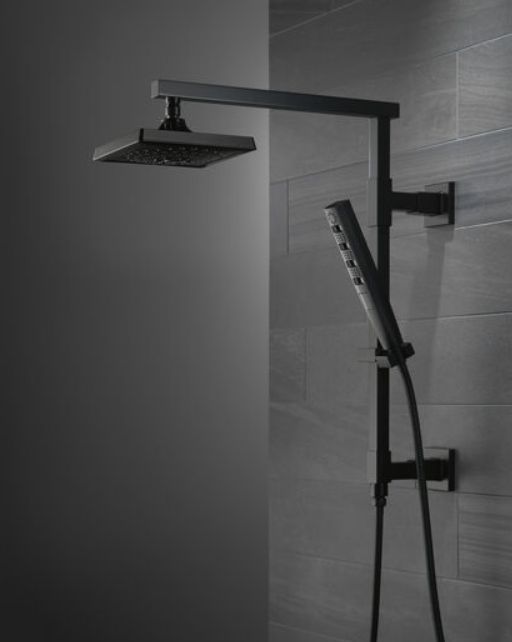 Delta Universal Showering Matte Black 18" Angular Shower Column-4