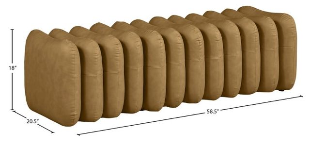 Meridian Furniture Atticus Brown Vegan Leather Upholstered Bench-4