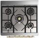 Ilve® Majestic III 30" White Pro Style Dual Fuel Natural Gas Range with 5 Black Brass Burners and Brass Trim-4