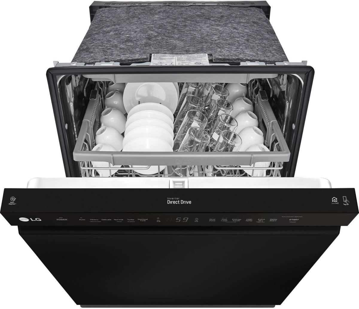 LG 24" Smooth Black Built In Dishwasher - Thumbnail 2