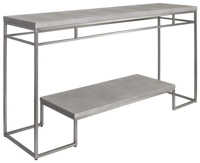 Uttermost® Clea Light Gray Wash Console Table with Brushed Nickel Base-0