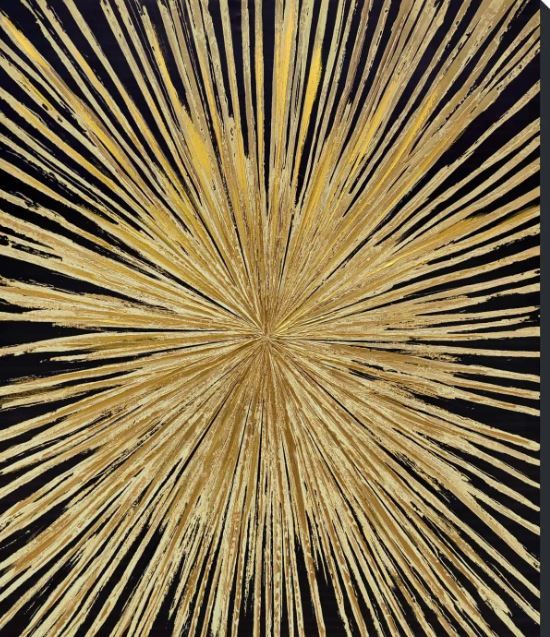 Classy Art Black/Gold Hand Painted Textured Wall Art-0