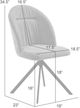 Armen Living Hallie Cream/Light Champagne Swivel Dining Side Chair-2