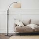 Renwil® Everren Crystal Matte Black/Oatmeal Floor Lamp-3