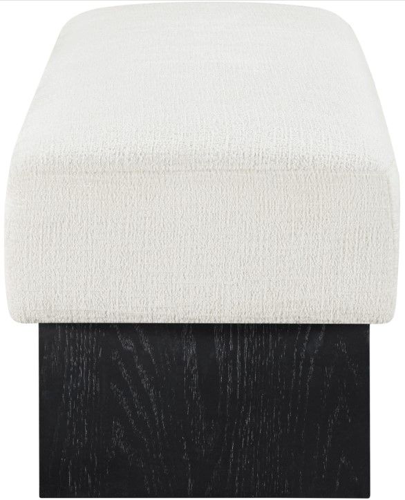 Meridian Furniture Alora Cream/Black Upholstered Bench-2