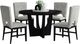 Elements International Oregon 5-Piece Gray Dining Set with Black Base-0