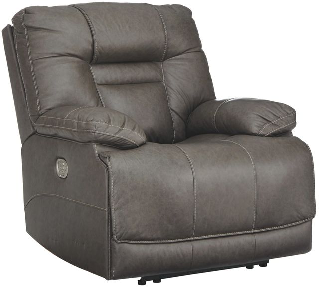 Signature Design by Ashley® Wurstrow Smoke Power Recliner with Adjustable Headrest-0