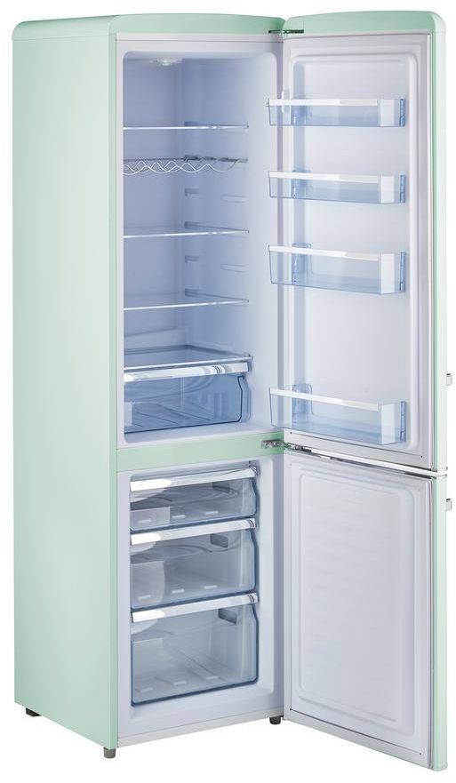 Unique Appliances 22" Summer Mint Green 10 cu. ft. Retro Off-Grid Solar DC Freestanding Bottom Freezer Refrigerator-2