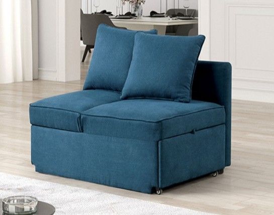 Furniture of America® Woburn Blue Convertible Chair-1