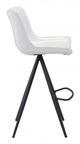 Zuo® Aki White and Black Set of 2 Bar Chairs-1