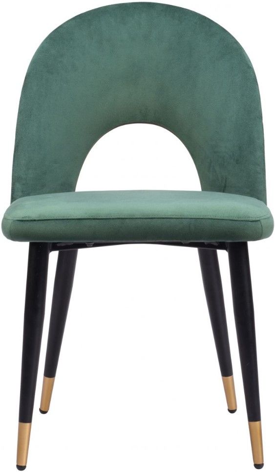 Zuo® Modern Menlo Black/Gold/Green Dining Side Chair Set-1