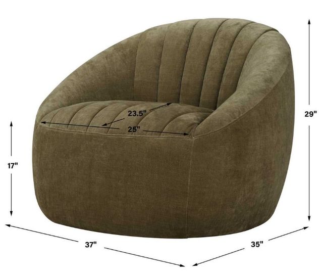 Uttermost® Narrows Moss Green Swivel Chair-2