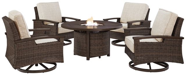 Signature Design by Ashley® Paradise Trail  5-Piece Medium Brown Outdoor Seating Set-0