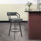 Armen Living Capri Gray/Matte Black Swivel Counter Stool-1
