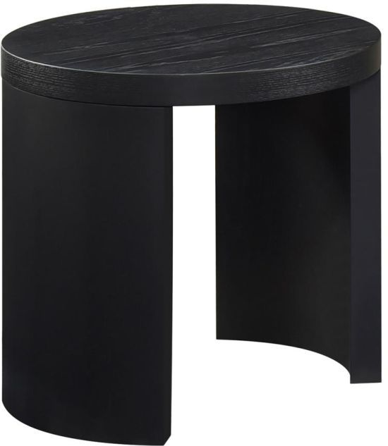 Coaster® Sweeney Chenille Black Round Wood Occasional Side End Table-0