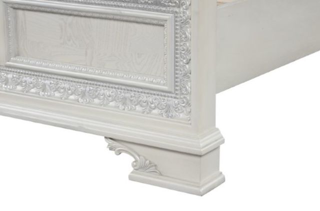 Furniture of America® Stella Mia Creamy White Upholstered Eastern King Panel Bed-3