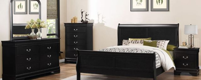 American Wholesale Furniture Louis Philippe Ebony Mirror-1