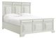 Elements International Bridgestone Antique White King Panel Bed-0
