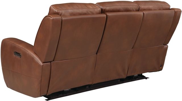 Bassett® Furniture Aberdeen Chestnut Leather Motion Sofa with Power -2