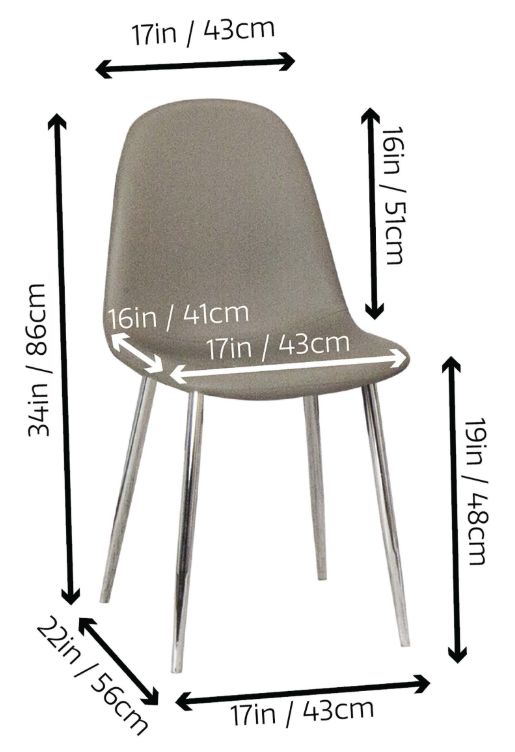 Cramco Vera Chrome/Mocha Dining Side Chair-2