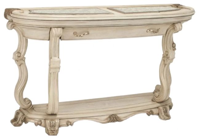 Michael Amini® Platine De Royale Champagne Oval Console Table-0