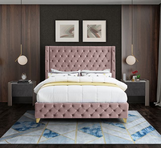 Meridian Furniture Savan Pink King Bed-3